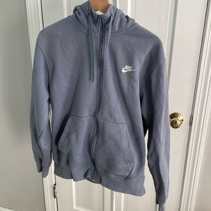 Nike men’s sportswear club fleece zip-up hoodie - medium, blue